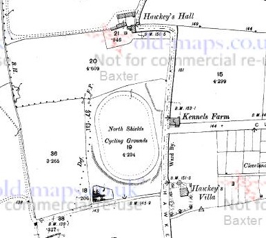 North Shields - North Shields Cycling Grounds : Map credit Old-Maps.co.uk historic maps